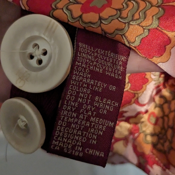 Three Stones Trench Coat with Vivid Lining - Large - Cream & Orange - Picture 8 of 11